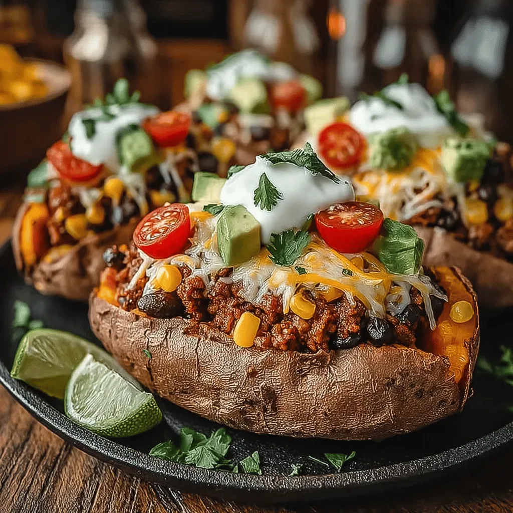 Sweet & Spicy Taco-Stuffed Sweet Potatoes