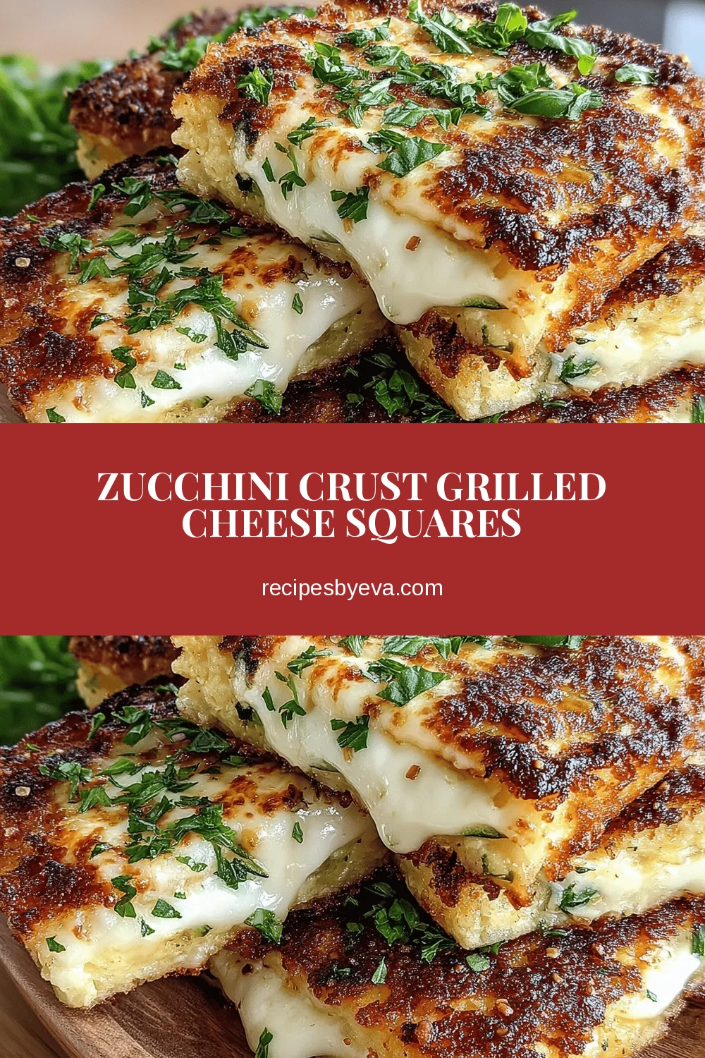 Zucchini Crust Grilled Cheese Squares