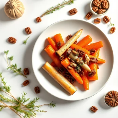 Maple Dijon Glazed Carrots and Parsnips with Toasted Pecans for Holidays