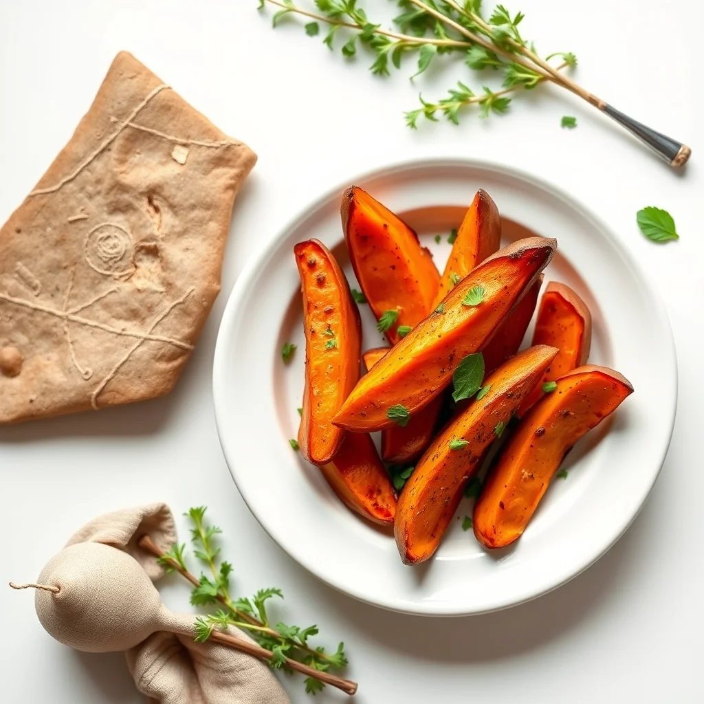 Savory Sweet Potato Garlic Wedges
