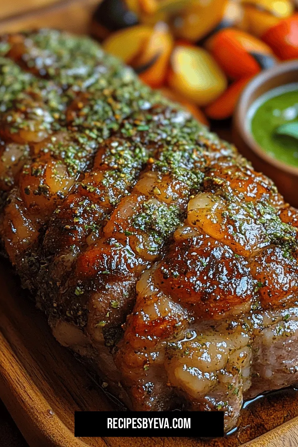 Luscious Herb-Crusted Roast Leg of Lamb with Fresh Mint Sauce: A Culinary Delight