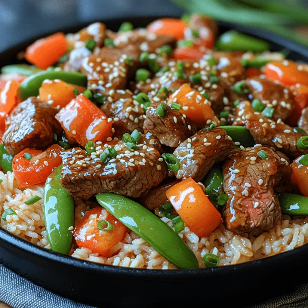 Sizzling Honey Garlic Butter Steak & Rice Skillet: A Savory One-Pan Meal