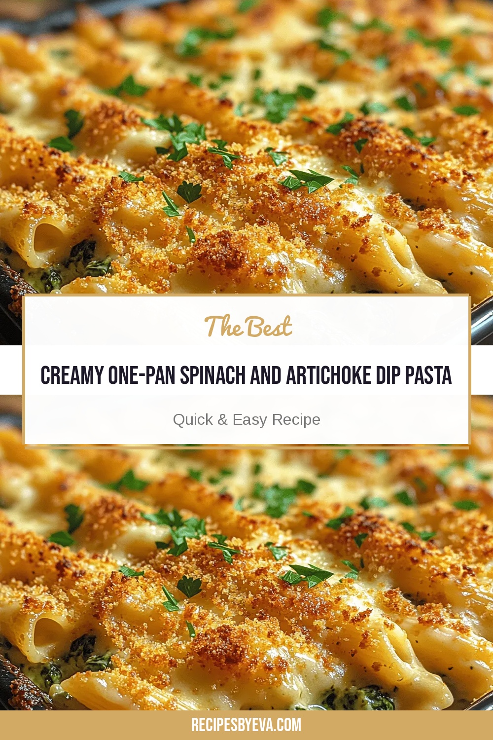 Creamy One-Pan Spinach and Artichoke Dip Pasta