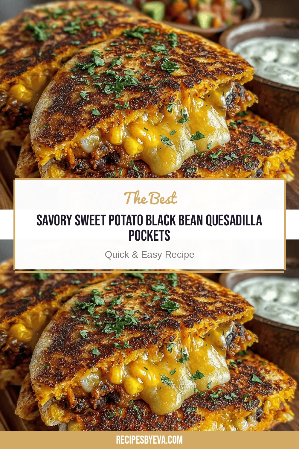 Savory Sweet Potato Black Bean Quesadilla Pockets