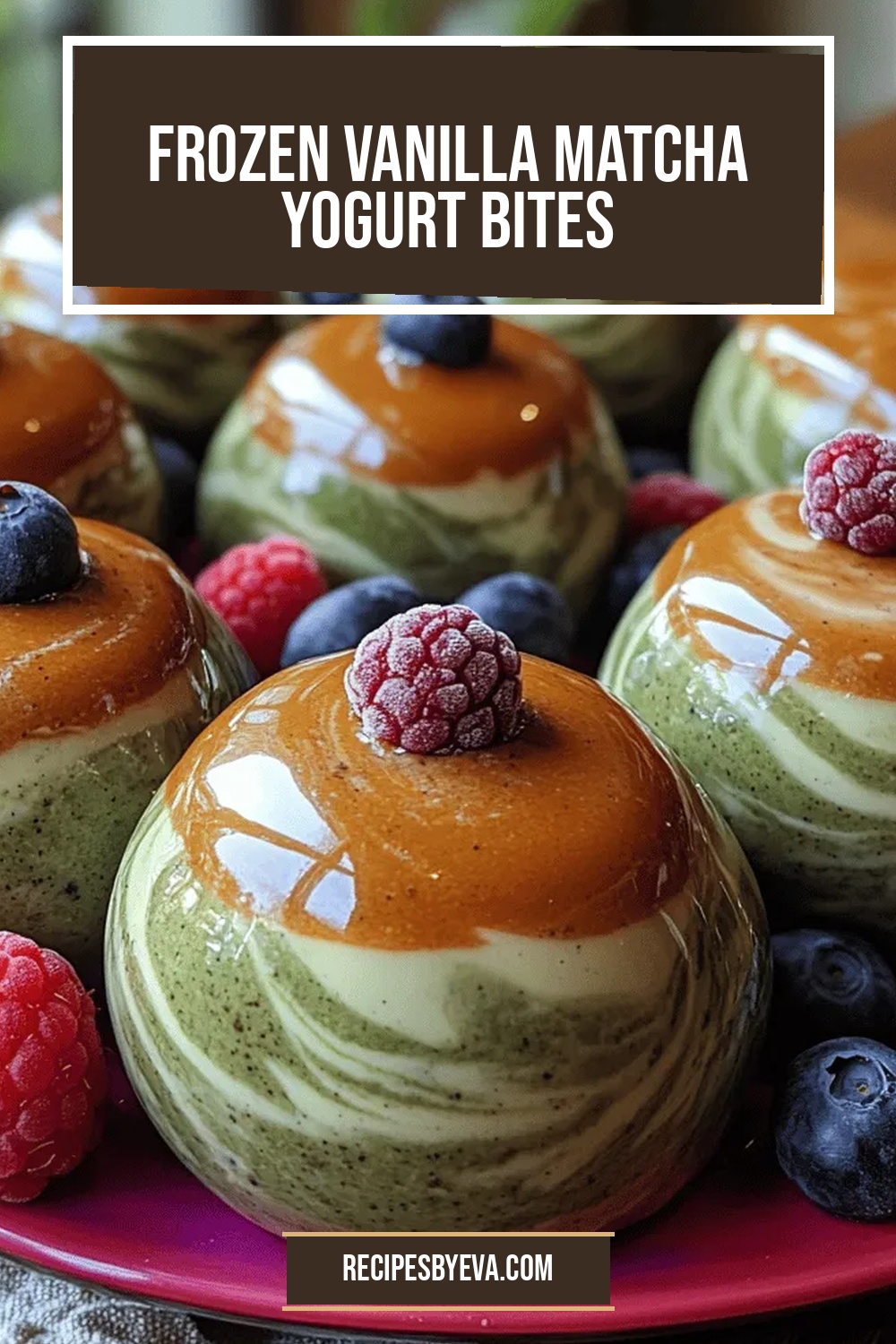Frozen Vanilla Matcha Yogurt Bites