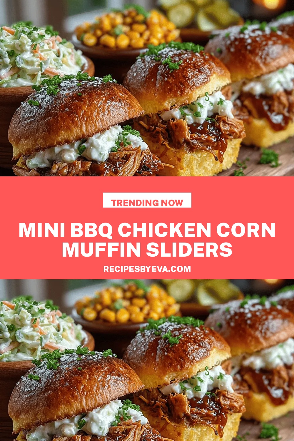 Mini BBQ Chicken Corn Muffin Sliders