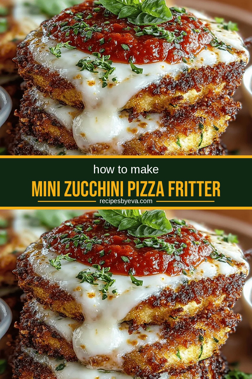 Mini Zucchini Pizza Fritter Stacks