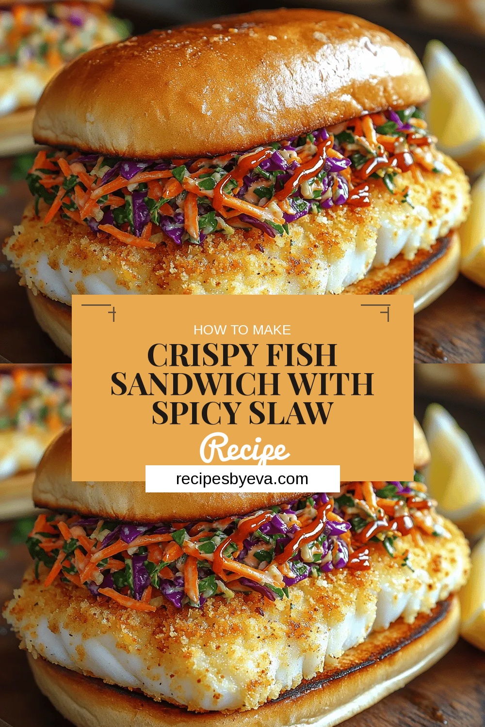Crispy Fish Sandwich with Spicy Slaw