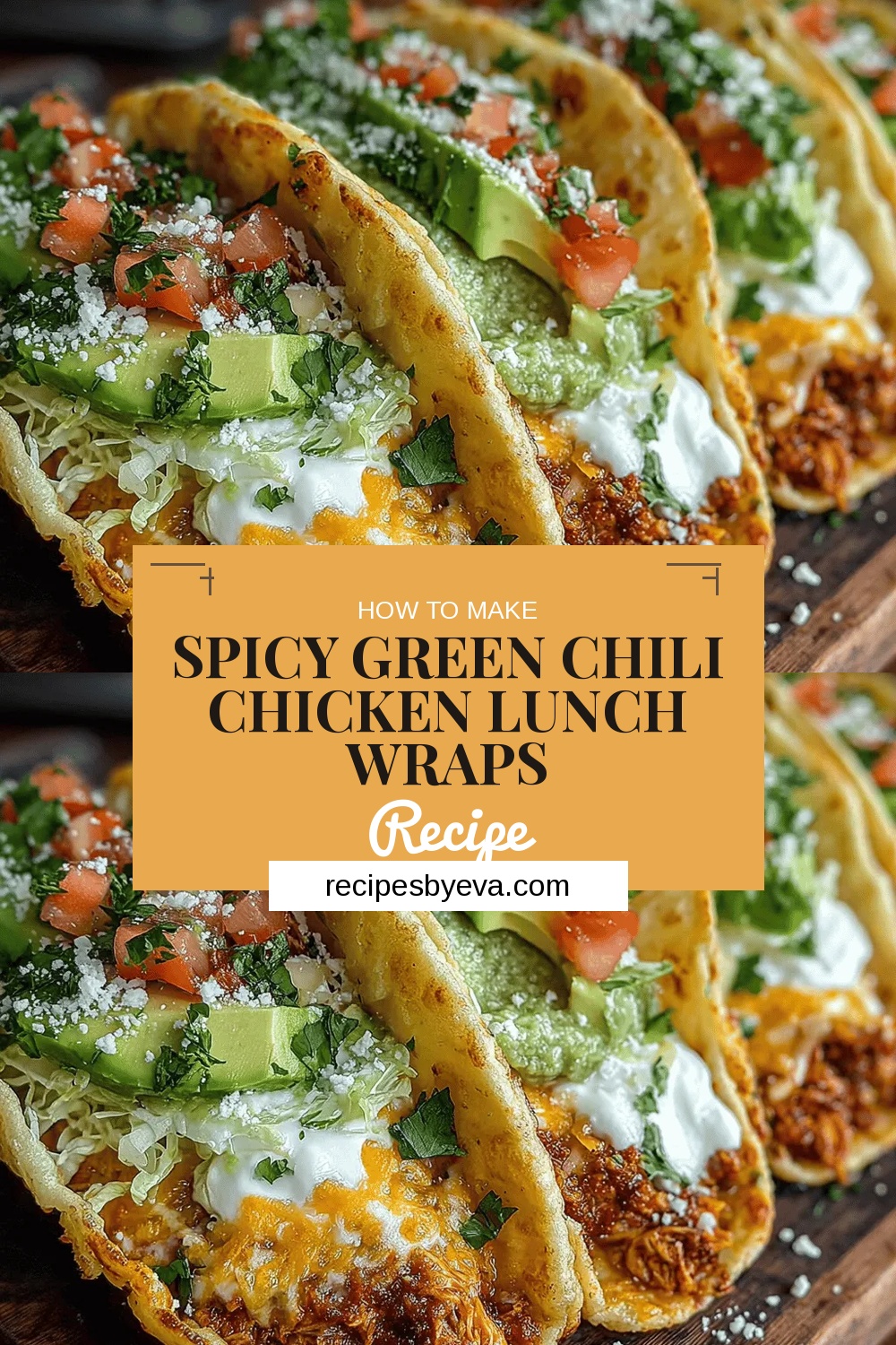 Spicy Green Chili Chicken Lunch Wraps