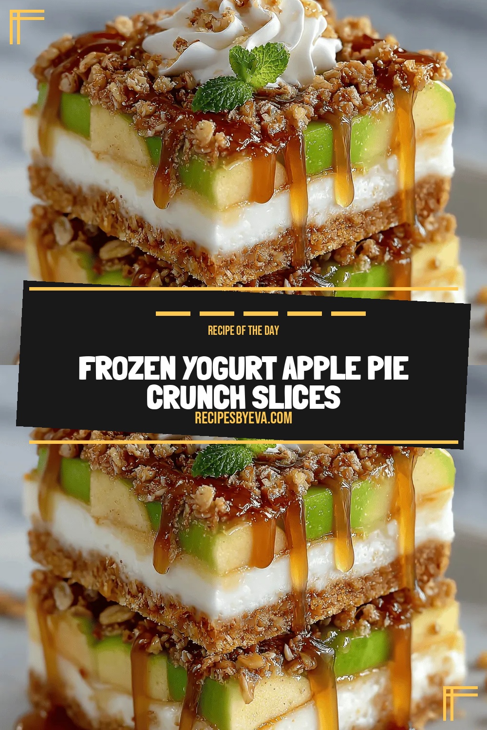 Frozen Yogurt Apple Pie Crunch Slices
