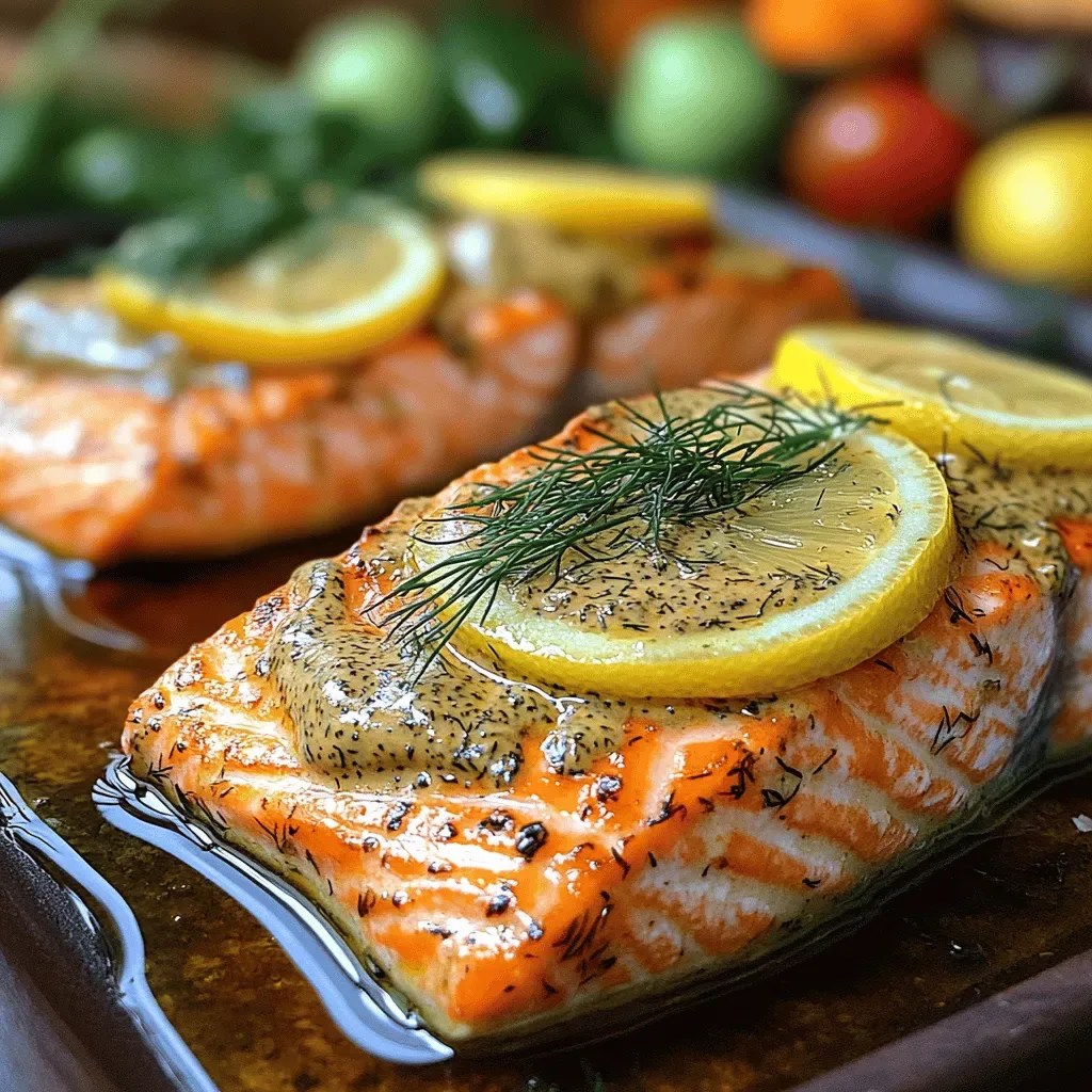 Zesty Baked Salmon with Mustard Dill Sauce