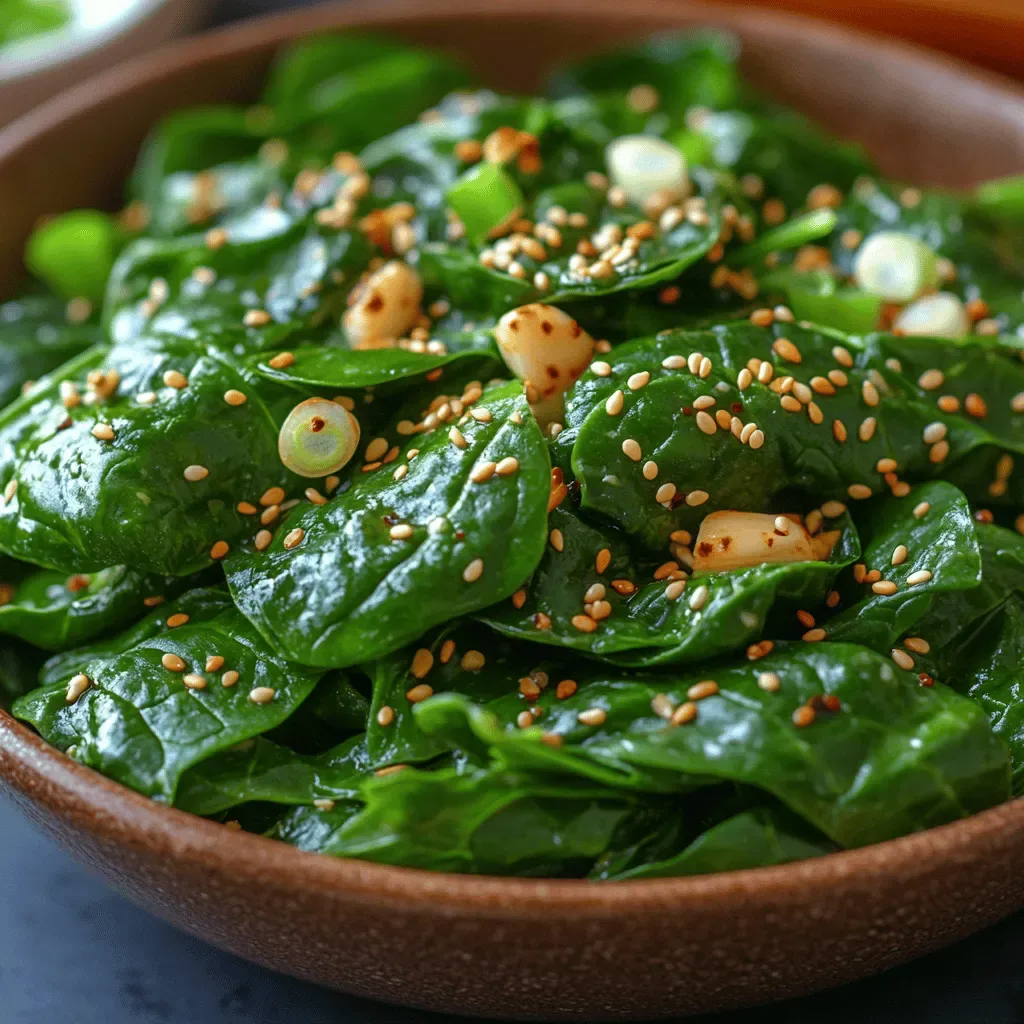 Sizzling Korean Spinach Delight: A Flavorful and Nutritious Side Dish