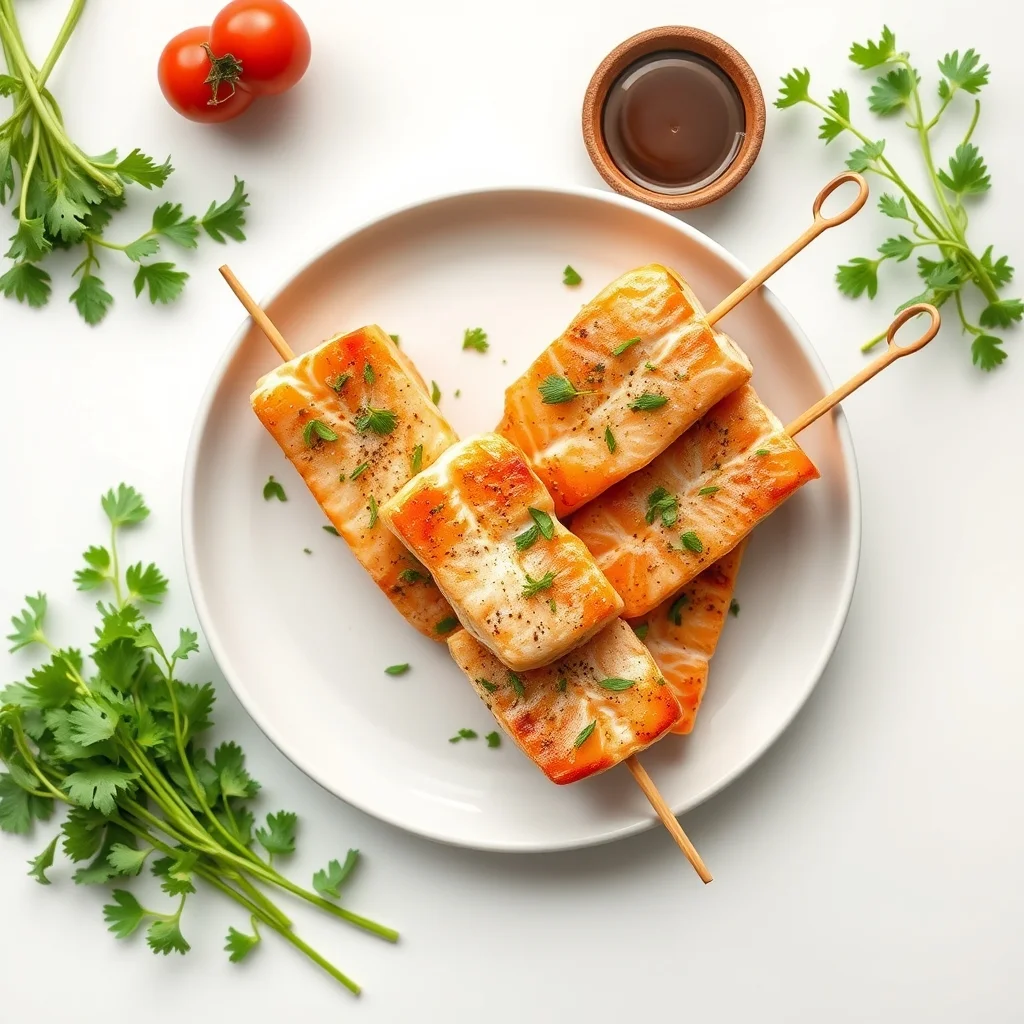 Quick Garlic Herb Salmon Skewers Recipe