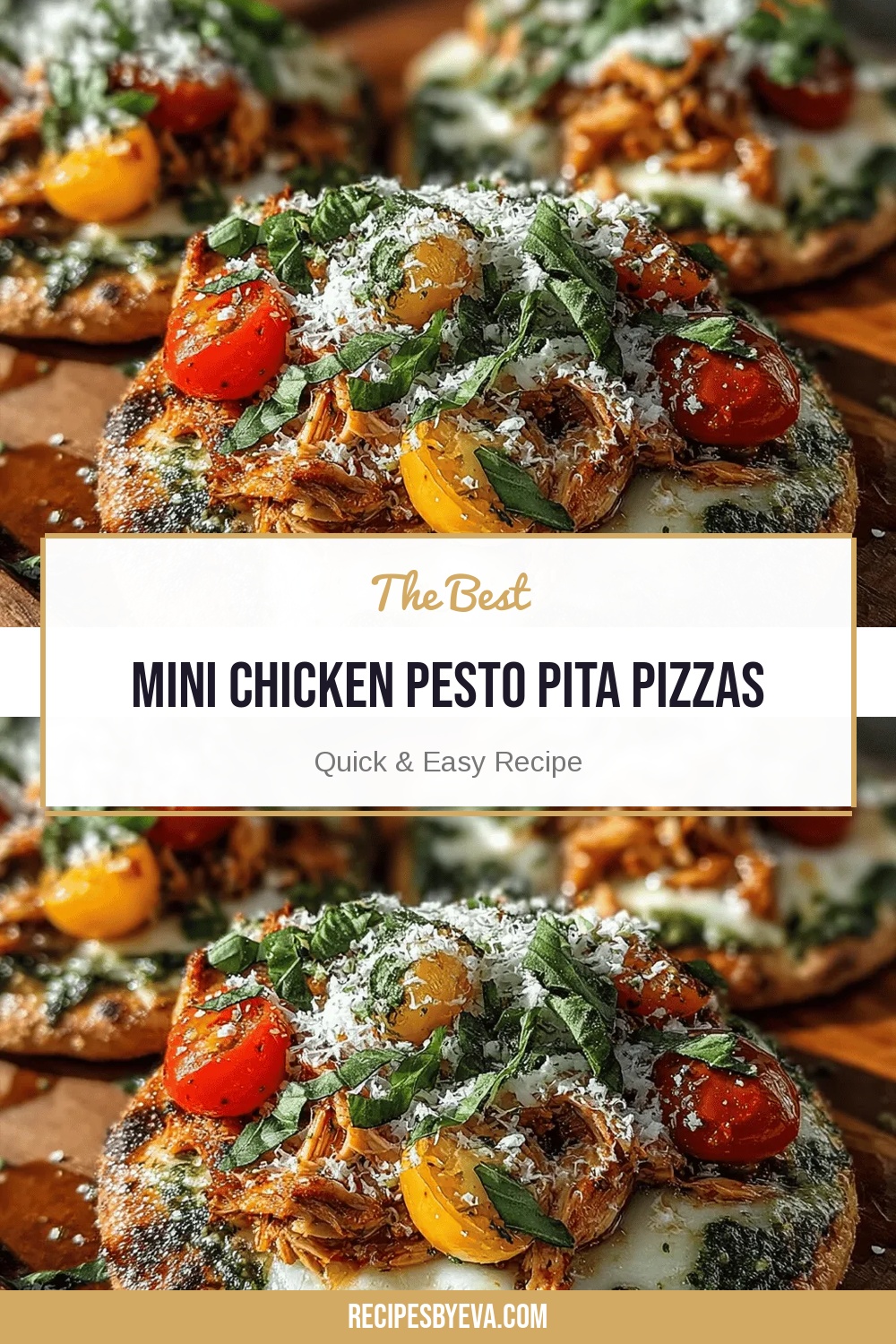 Mini Chicken Pesto Pita Pizzas