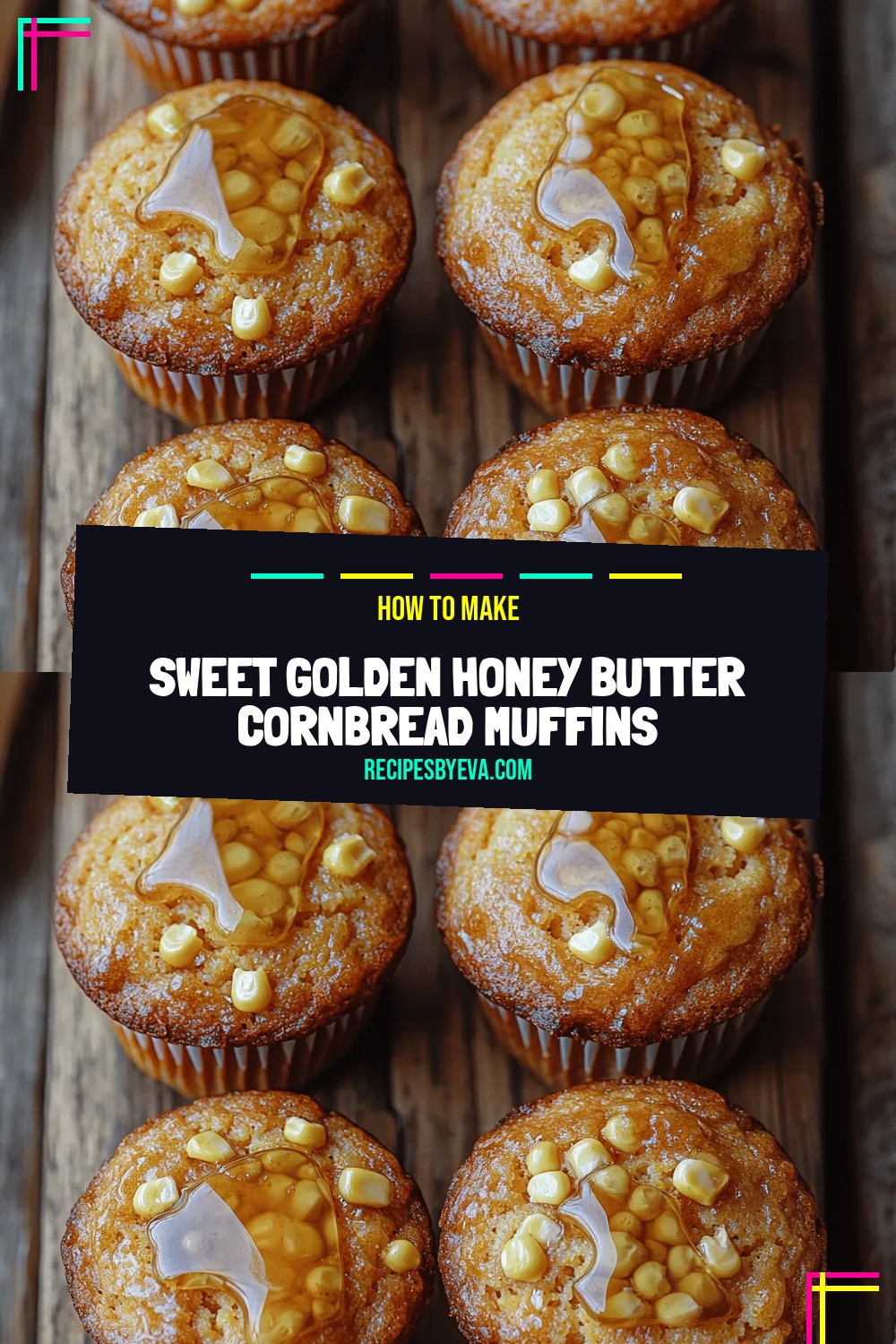 Sweet Golden Honey Butter Cornbread Muffins