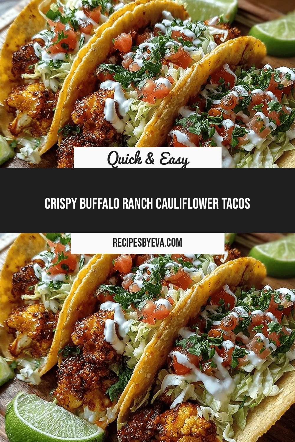 Crispy Buffalo Ranch Cauliflower Tacos