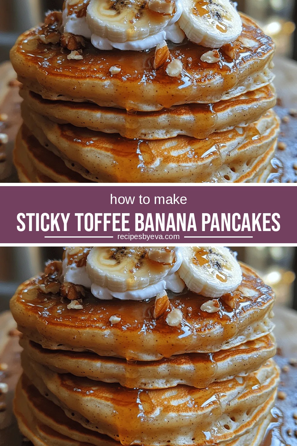 Sticky Toffee Banana Pancakes Recipe