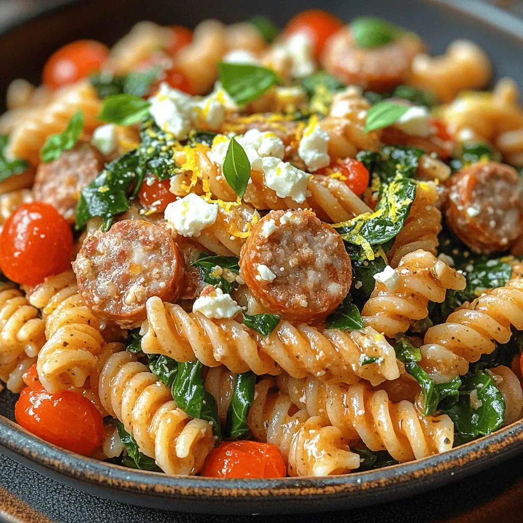 Feta & Spinach Chicken Sausage Pasta: A Flavorful Weeknight Delight