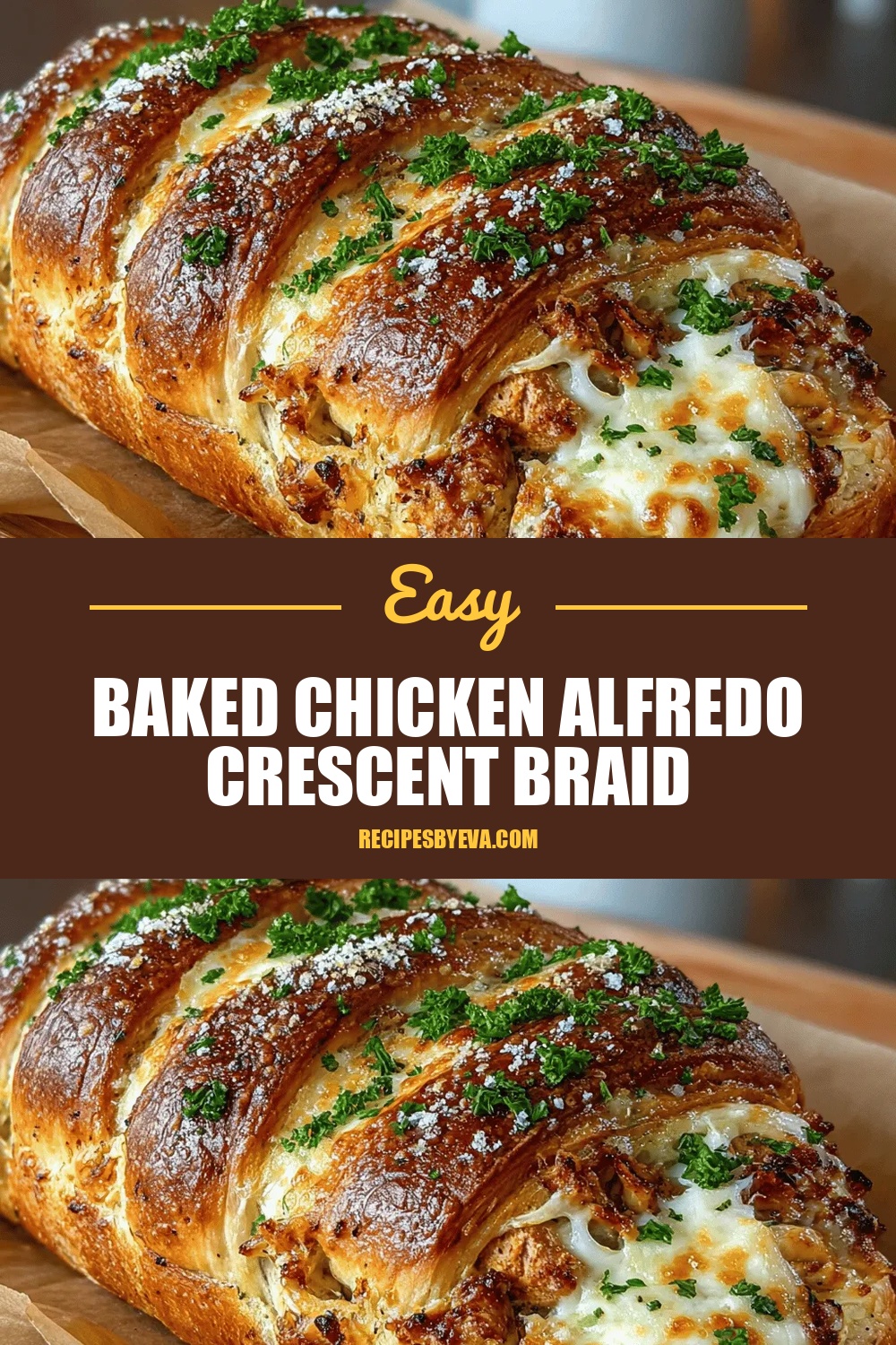 Baked Chicken Alfredo Crescent Braid