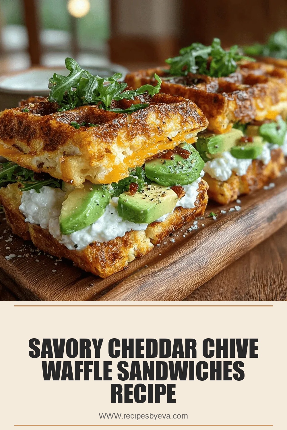 Savory Cheddar Chive Waffle Sandwiches Recipe