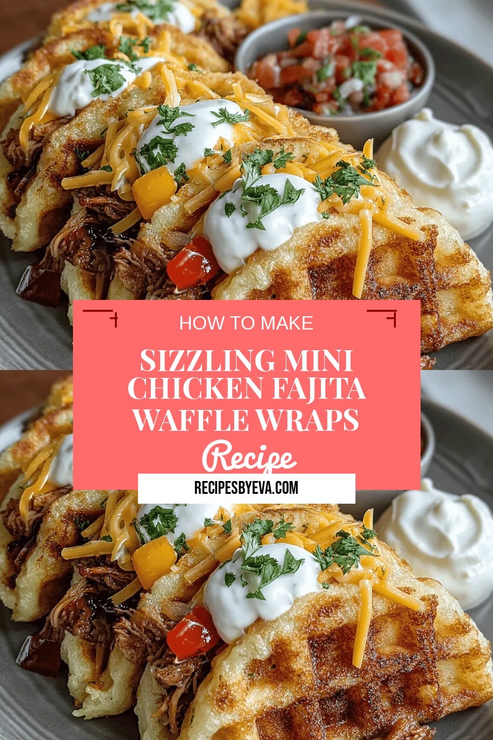 Sizzling Mini Chicken Fajita Waffle Wraps