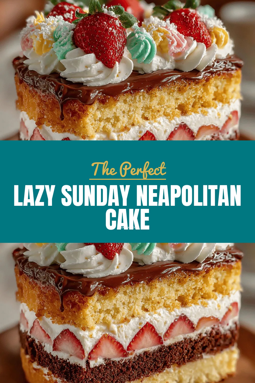 Lazy Sunday Neapolitan Cake