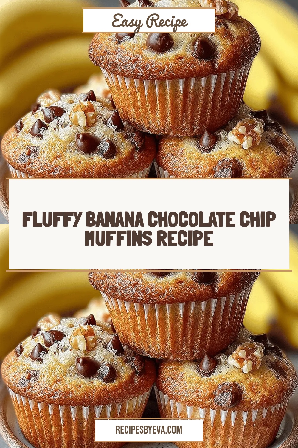 Fluffy Banana Chocolate Chip Muffins Recipe