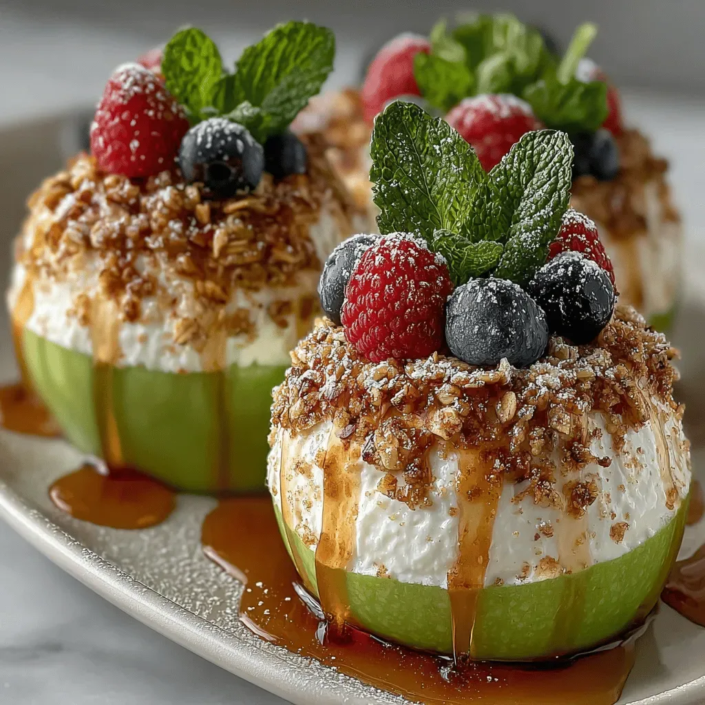 Chilled Apple Delight: Frozen Yogurt Stuffed Slices