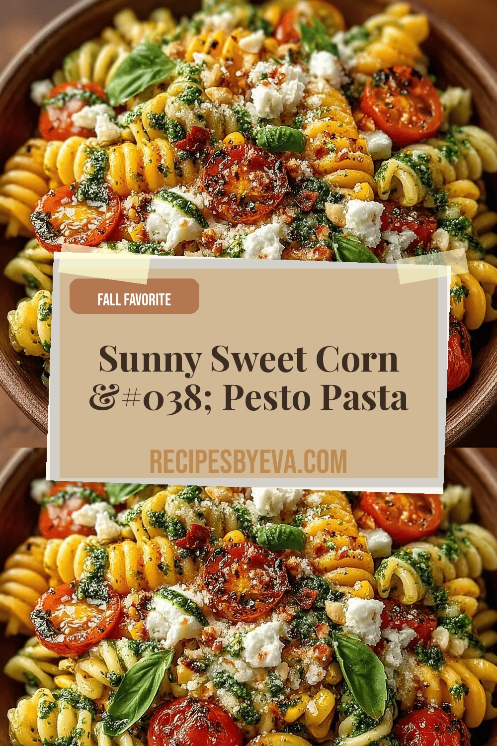 Sunny Sweet Corn & Pesto Pasta Salad