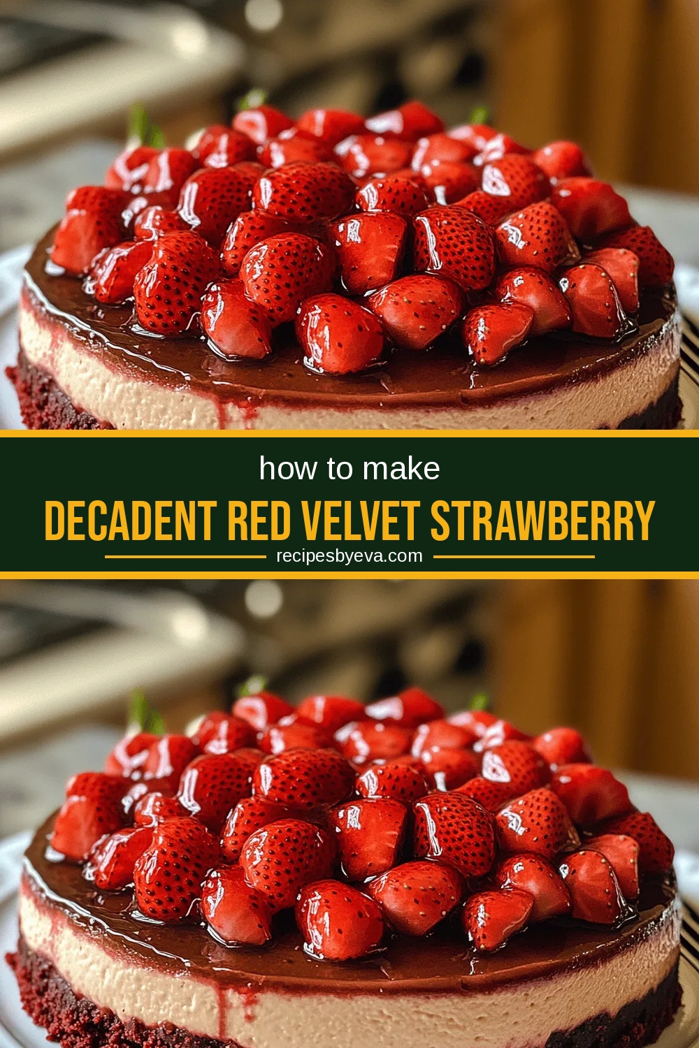 Decadent Red Velvet Strawberry Cheesecake Recipe