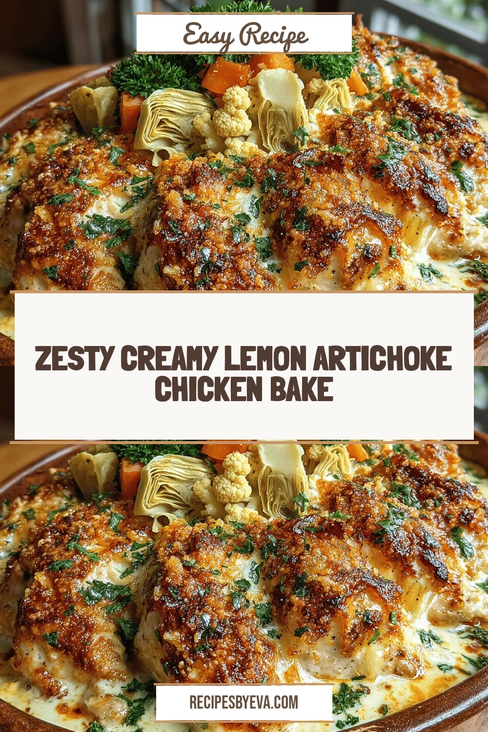 Zesty Creamy Lemon Artichoke Chicken Bake