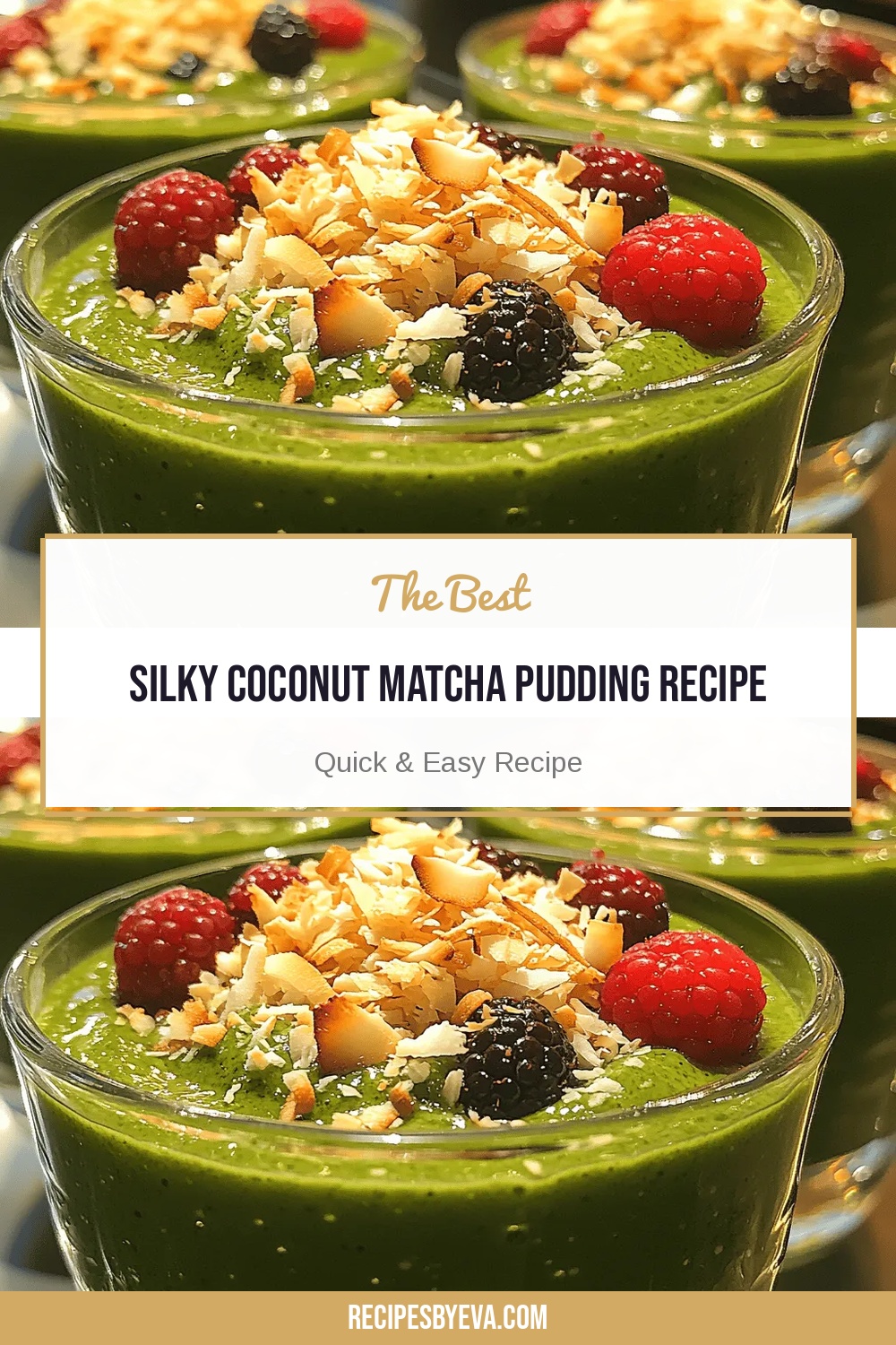 Silky Coconut Matcha Pudding Recipe