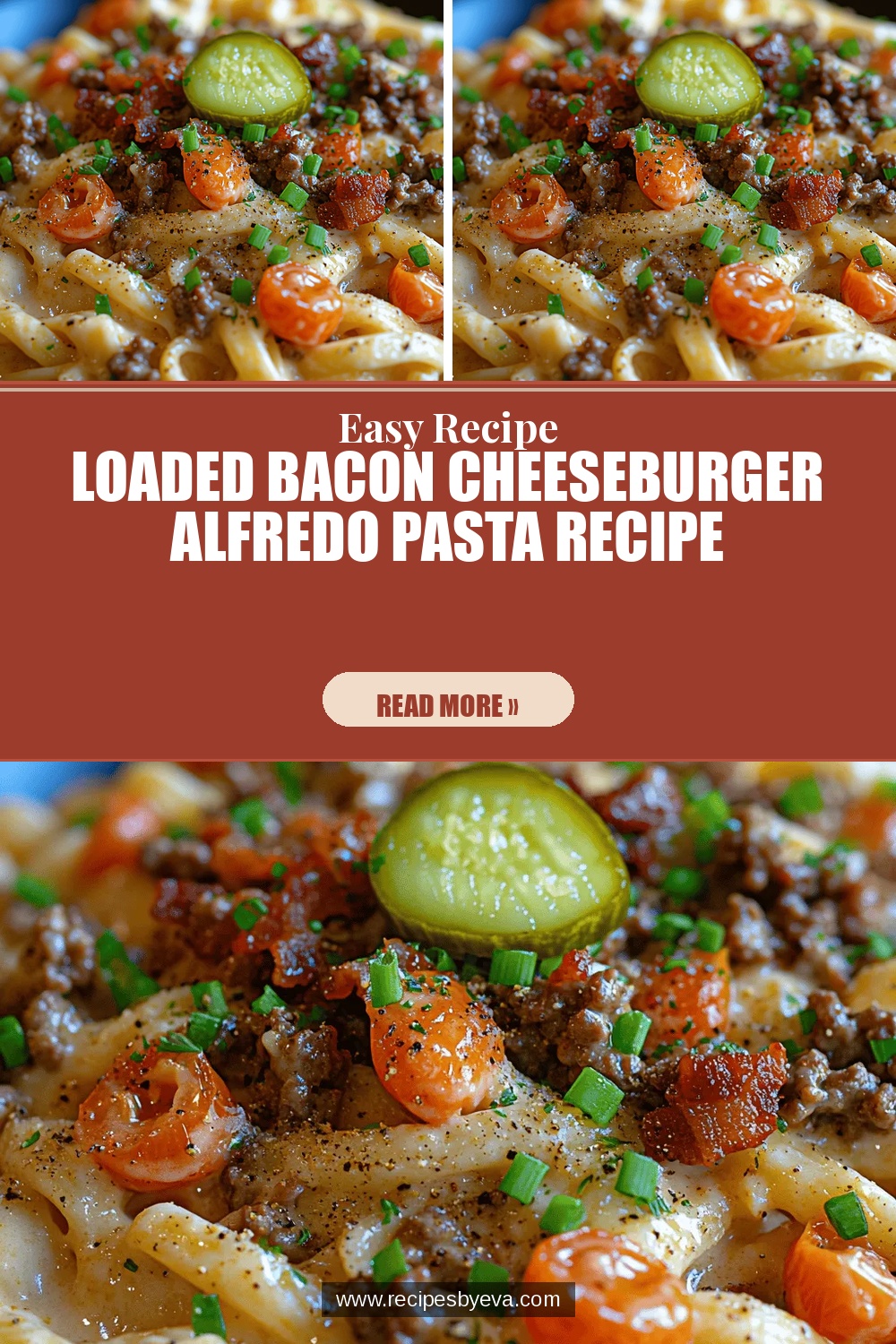 Loaded Bacon Cheeseburger Alfredo Pasta Recipe
