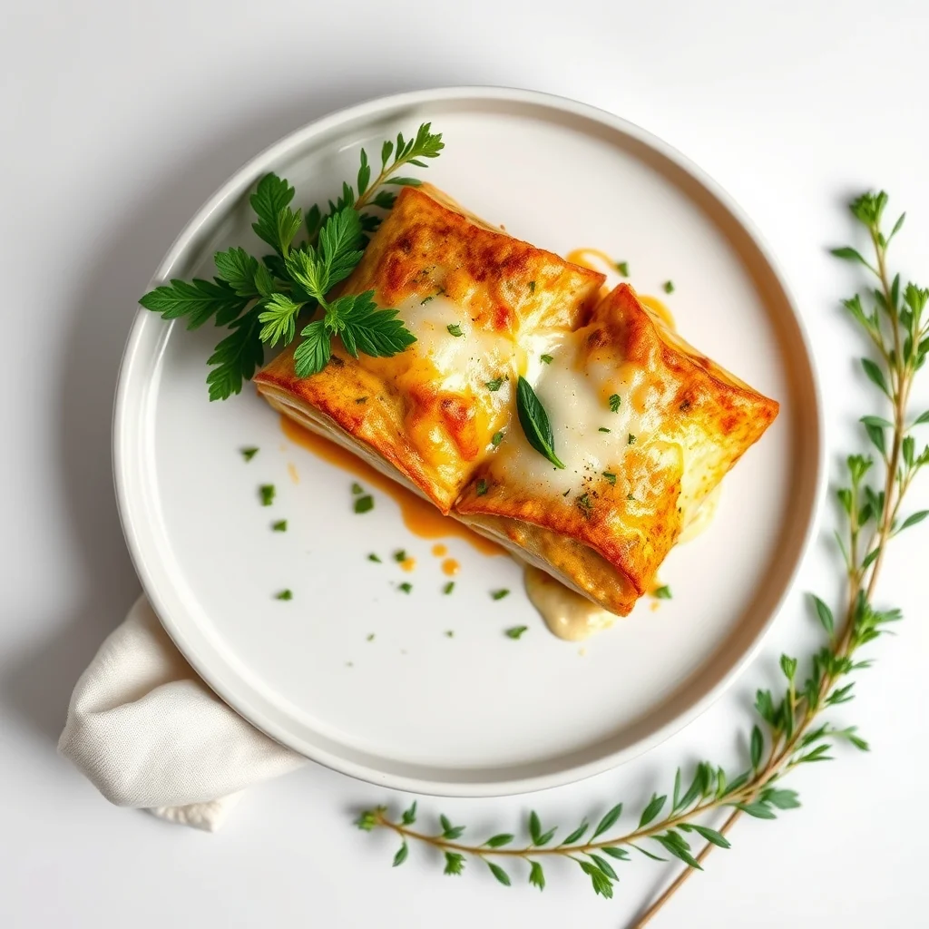 Cheesy Herb-Crusted Lasagna Rolls