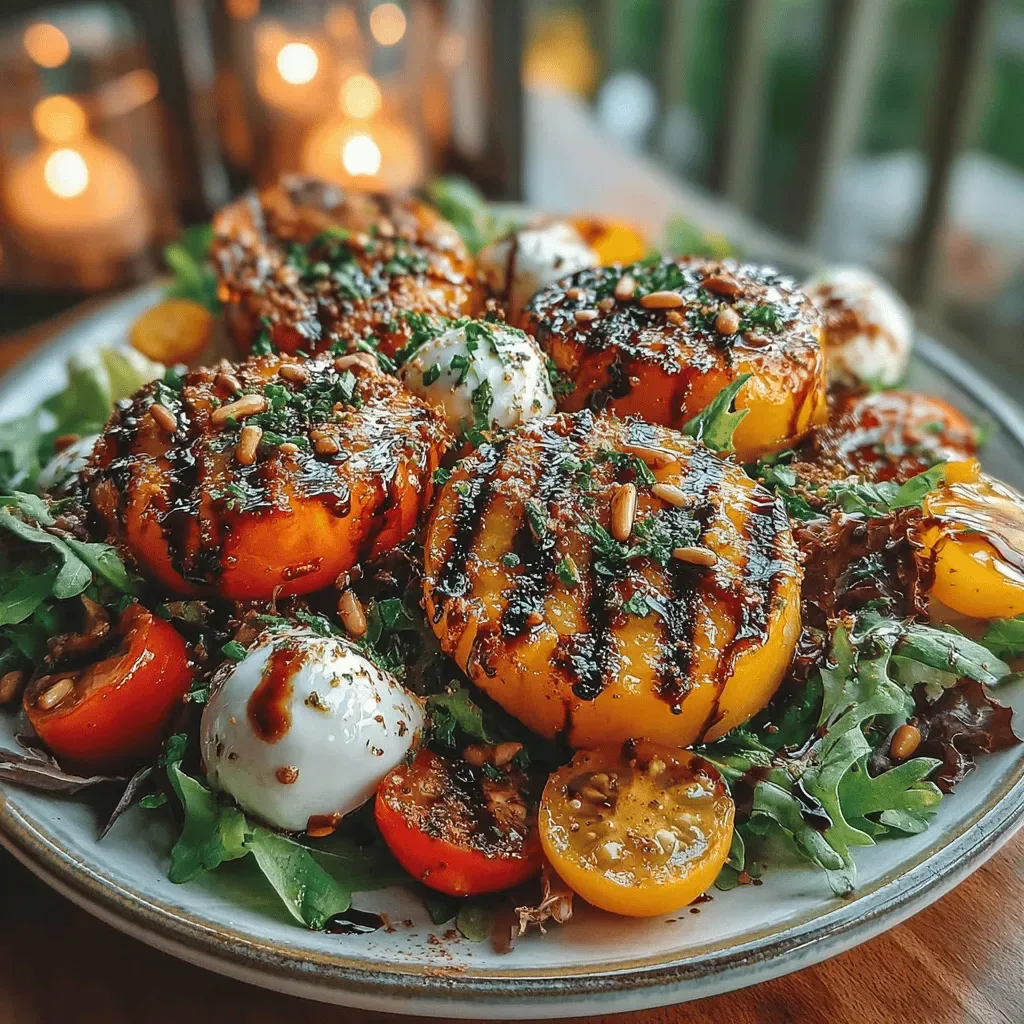 Sweet and Savory Grilled Peach Caprese Salad