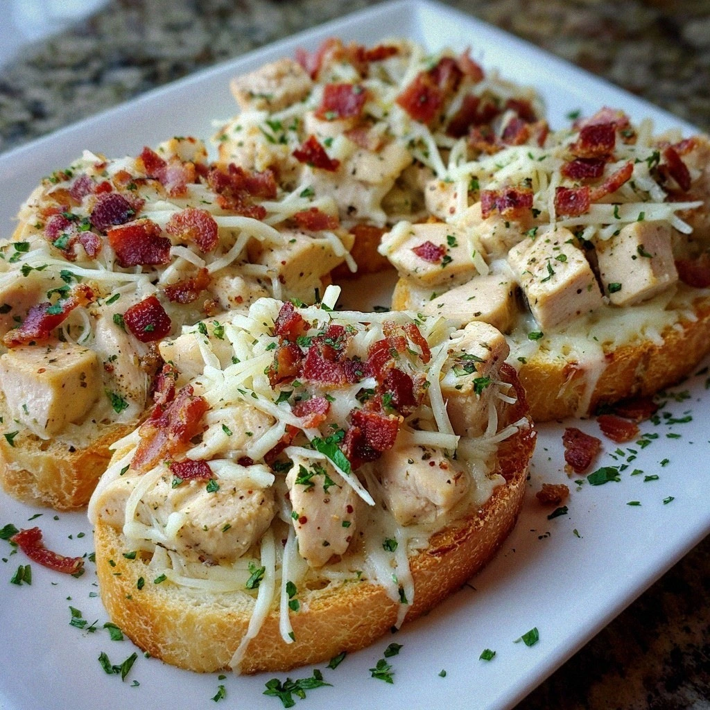 Chicken Alfredo with Garlic Toast