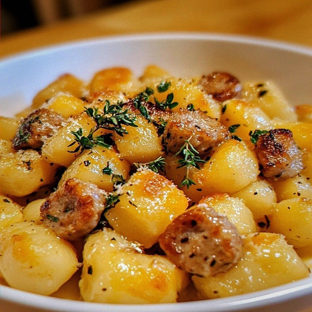 Creamy Butternut Squash Gnocchi with Sausage Delight