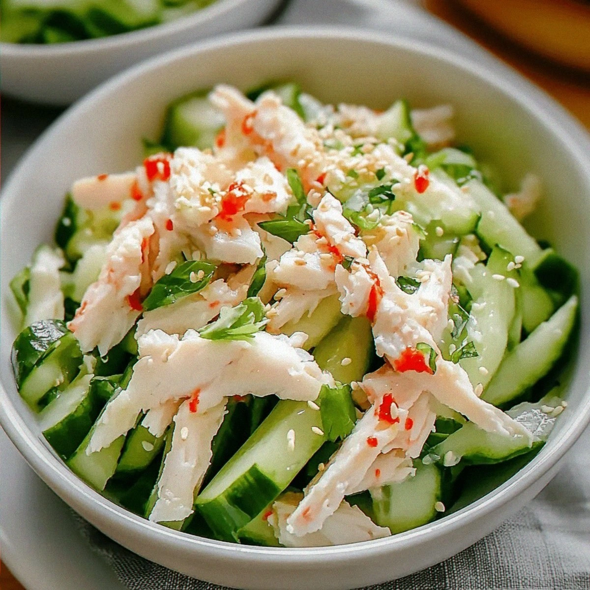 Cucumber Salad with Crab Meat Delight for Summer Refreshment