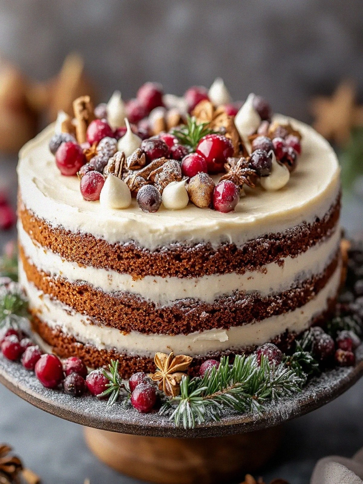 Gingerbread Layer Cake with Spiced Cream: Holiday Delight