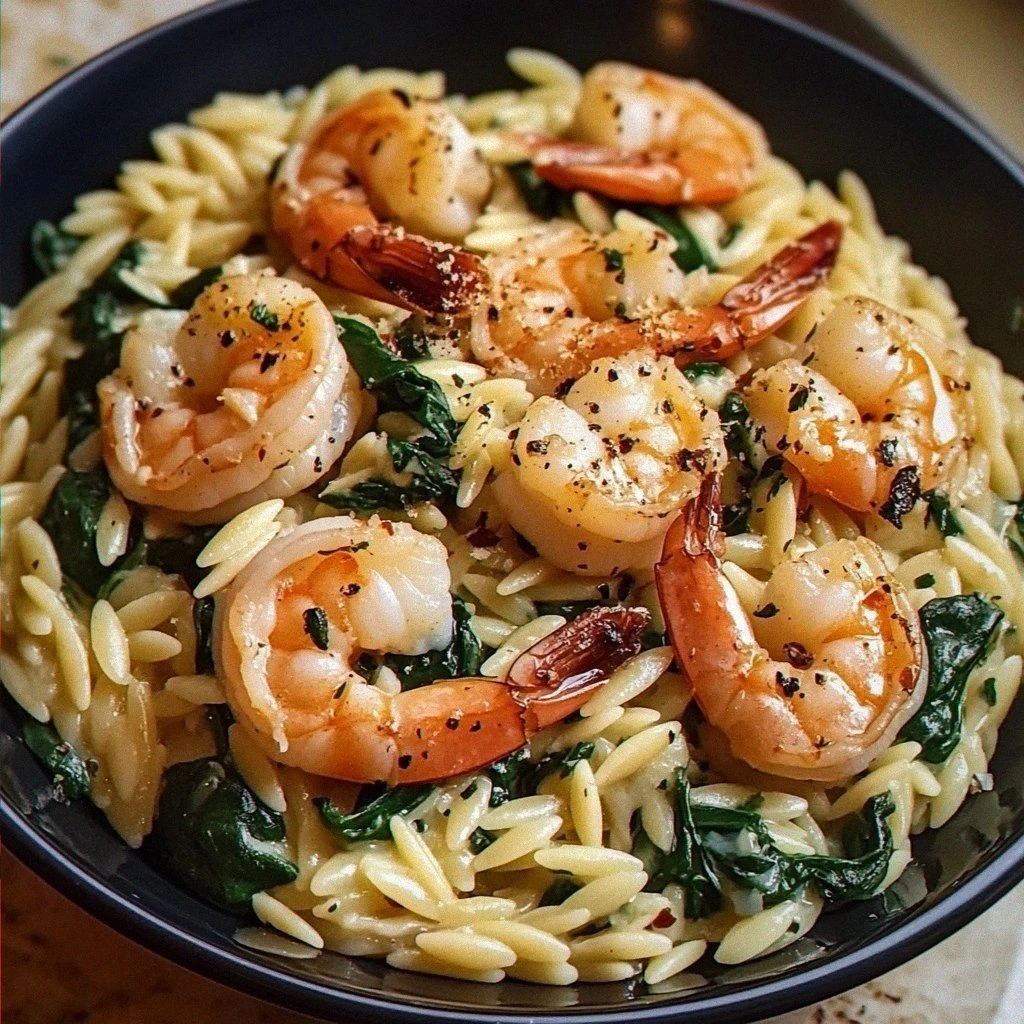 Indulge in Creamy Shrimp Orzo: A Quick and Delicious Meal!