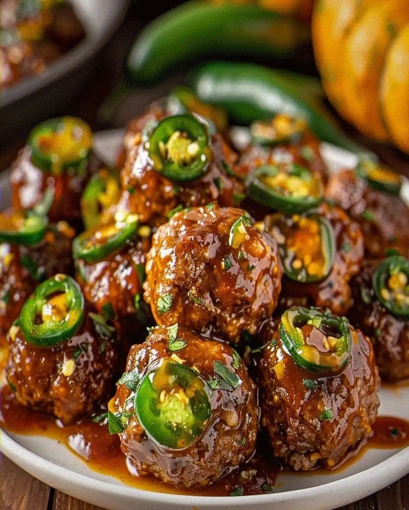 Pumpkin BBQ Jalapeño Meatballs