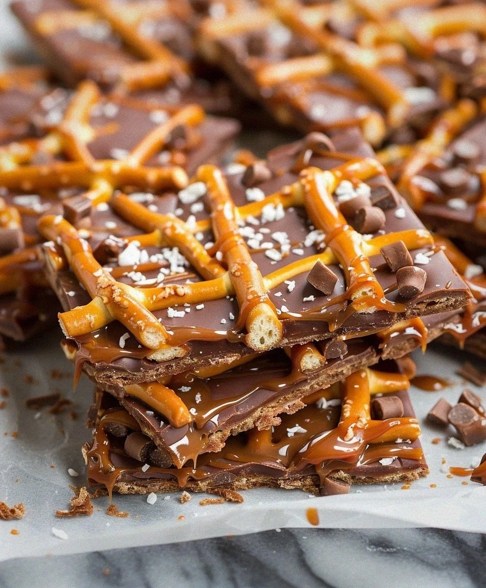 Salted Caramel Pretzel Bark Recipe: Sweet & Salty Delight!