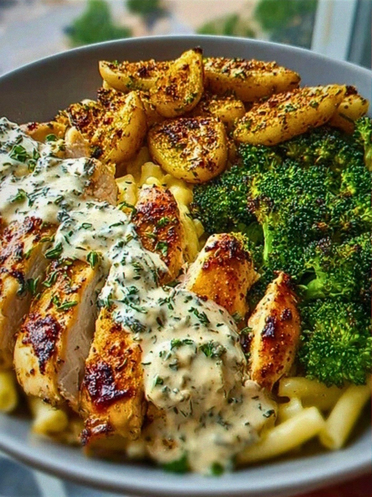 Ultimate Greek Chicken Alfredo Recipe with Crispy Parmesan Broccoli