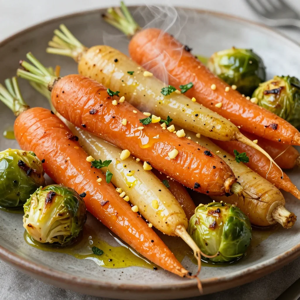 batch cook garlic lemon roasted winter vegetables for easy dinners