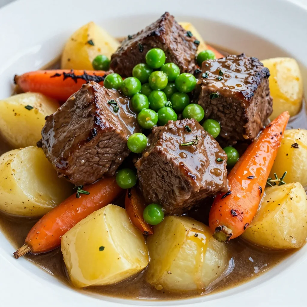 batch cooking friendly beef stew with potatoes and root vegetables