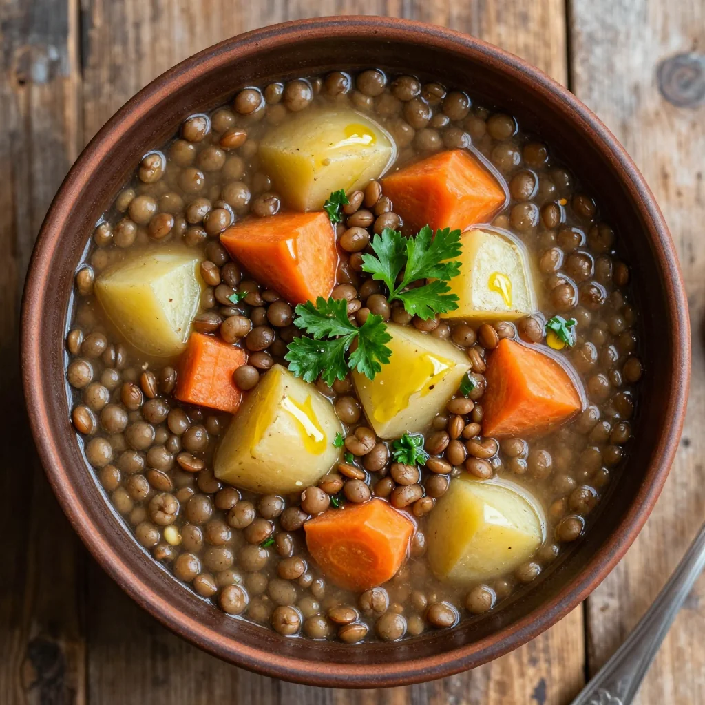 batch cooking friendly one pot lentil and root vegetable soup for families