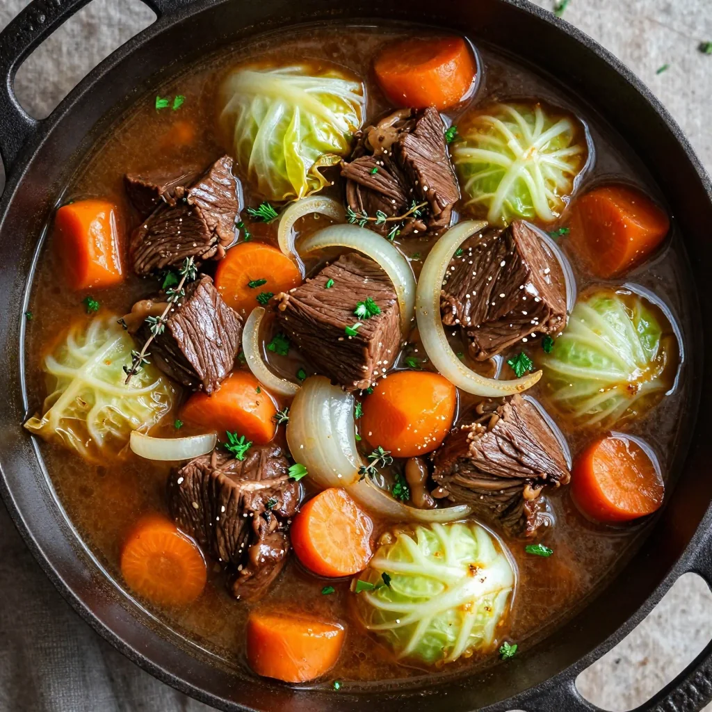 budget friendly one pot beef and cabbage stew for cold january nights
