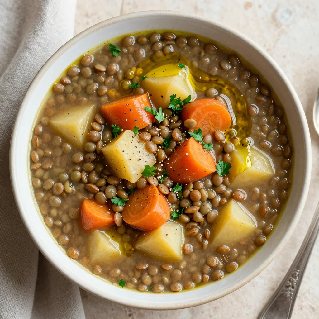 budget friendly slow cooker lentil and root vegetable soup for january suppers