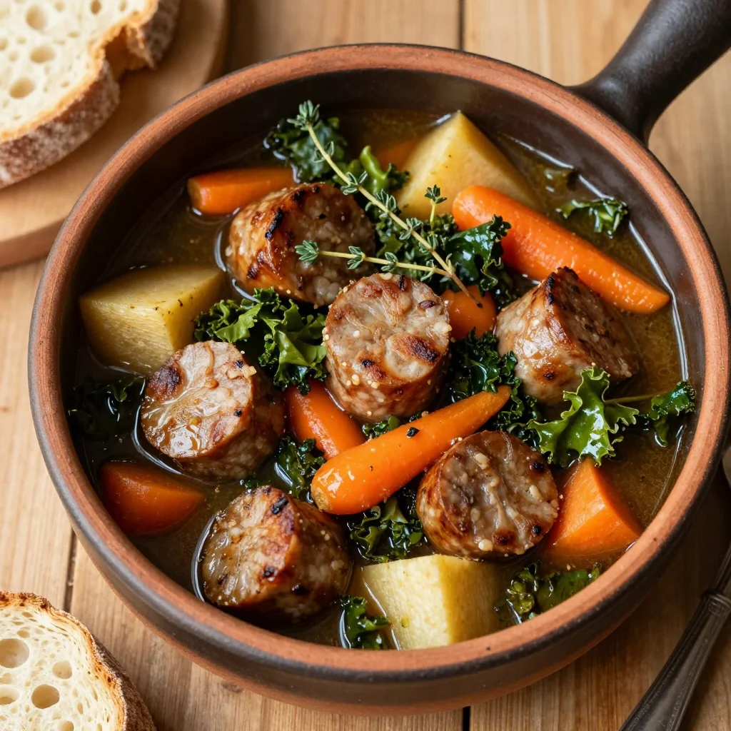 budgetfriendly one pot winter vegetable and sausage stew
