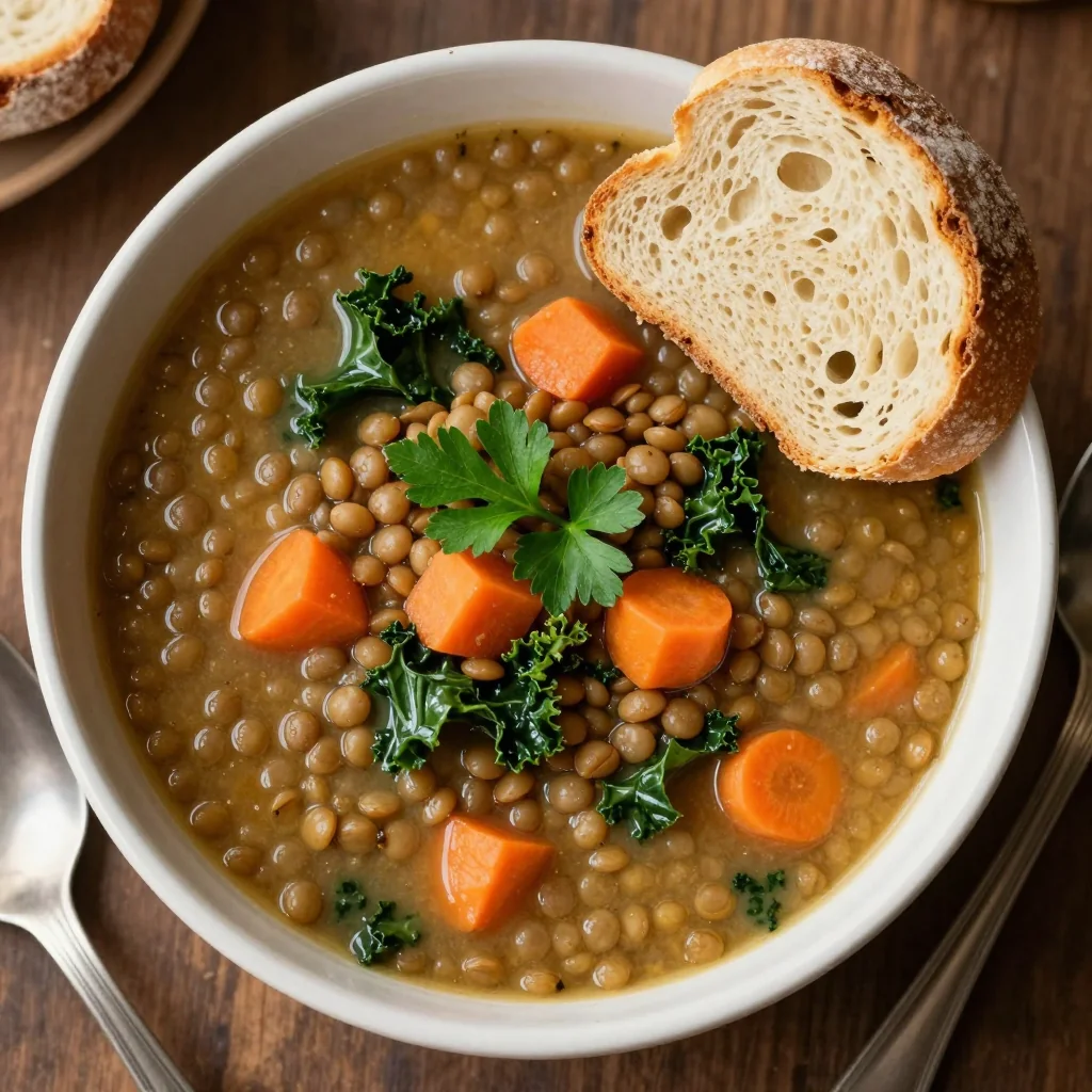 budgetfriendly onepot lentil soup with carrots and kale
